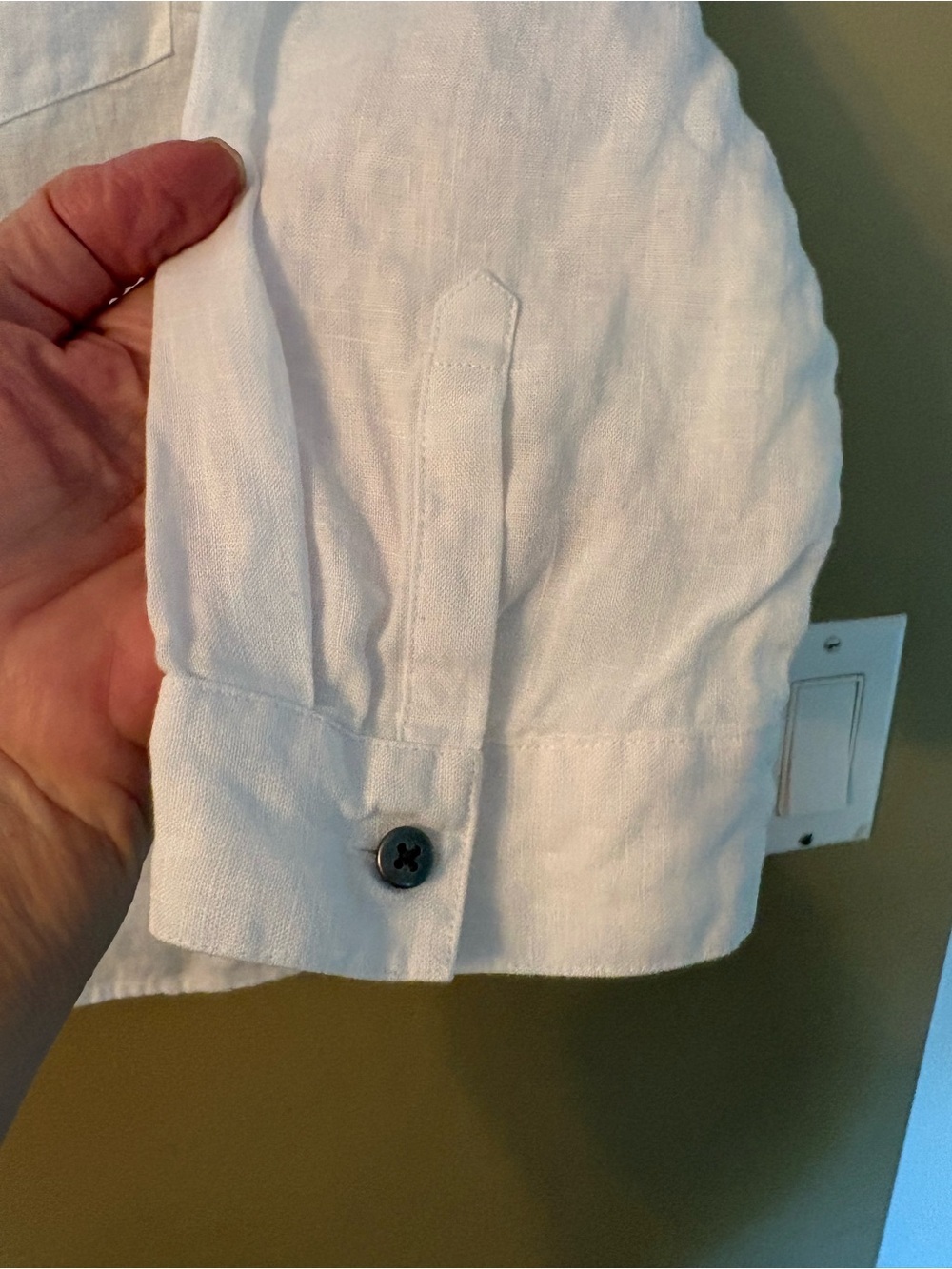 Contemporaire Simons White 100% Linen 3/4 Sleeve Button Down Shirt - Picture 10 of 14